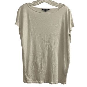 Lauren Ralph Lauren Women's Shimmery White‎ Blouse Size M Casual Spring